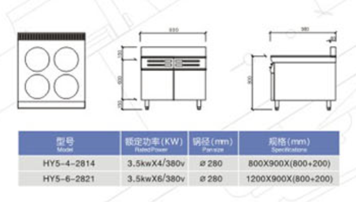 電磁四頭煲仔爐 電磁四頭煲仔爐